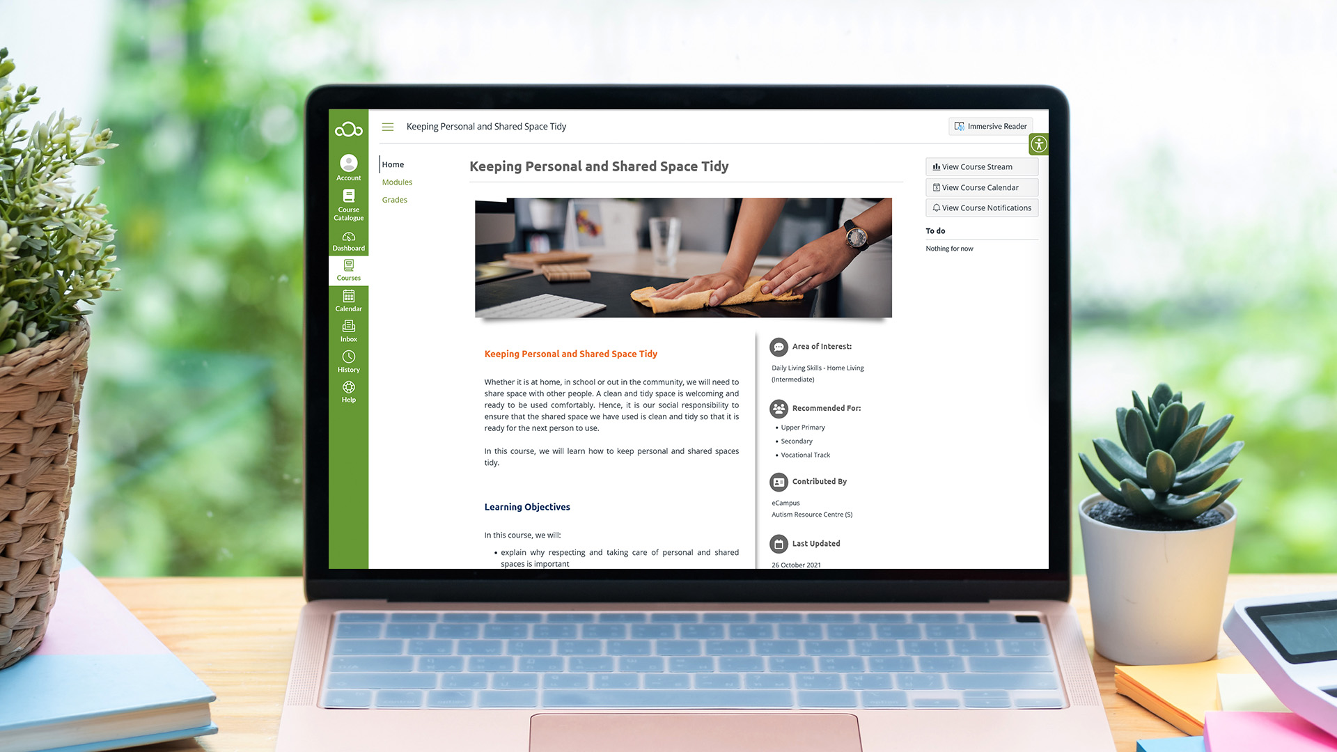 Keeping Personal and Shared Space Tidy Course